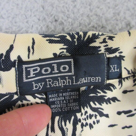 Vintage Polo Ralph Lauren Mens Hawaiian Polo Shirt size‎ XL Floral Palm Trees - Picture 2 of 12